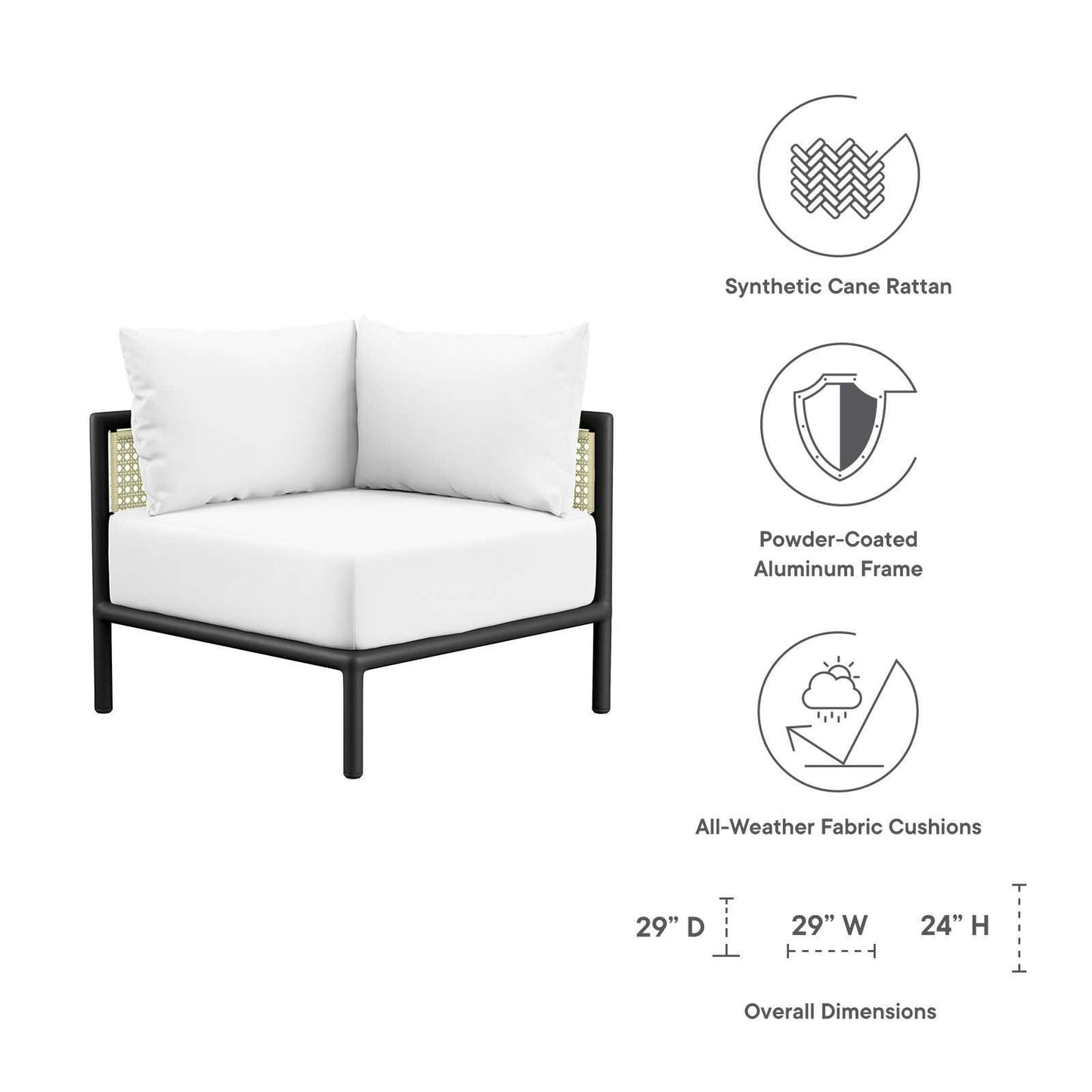 Modway Hanalei Outdoor Patio Corner Chair FredCo