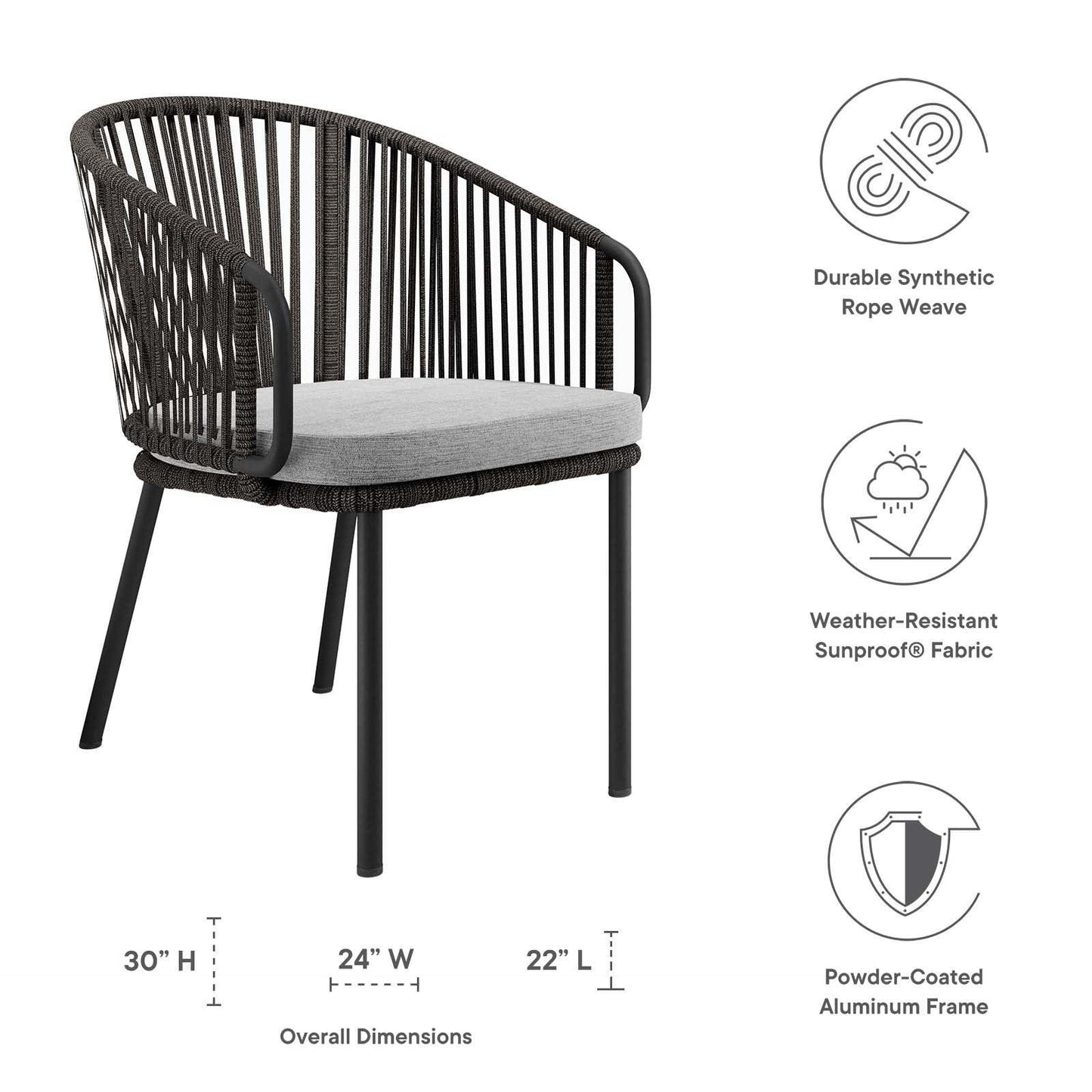 Modway Harbor Outdoor Patio Armchair FredCo
