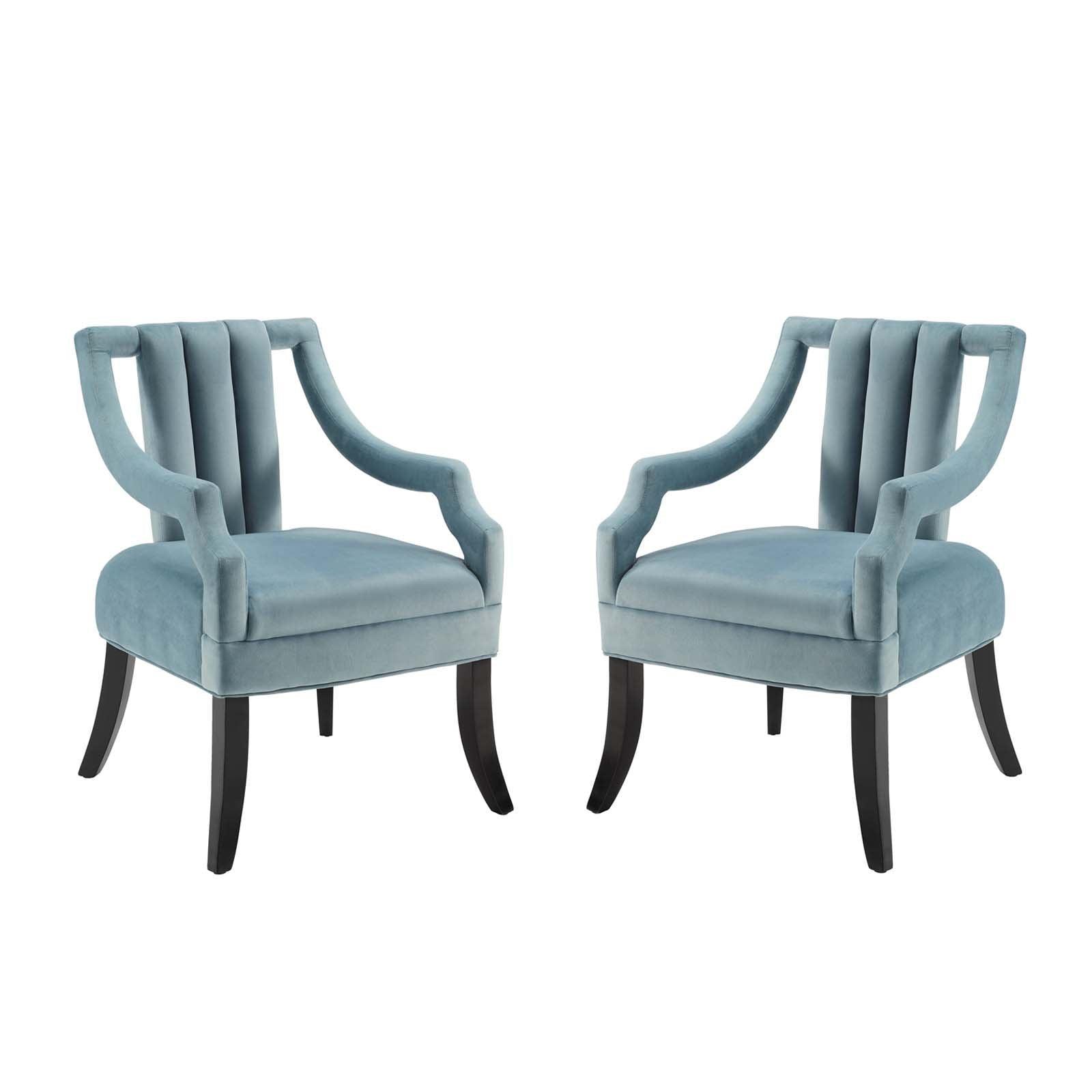 Modway Harken Accent Chair Performance Velvet Set of 2 FredCo