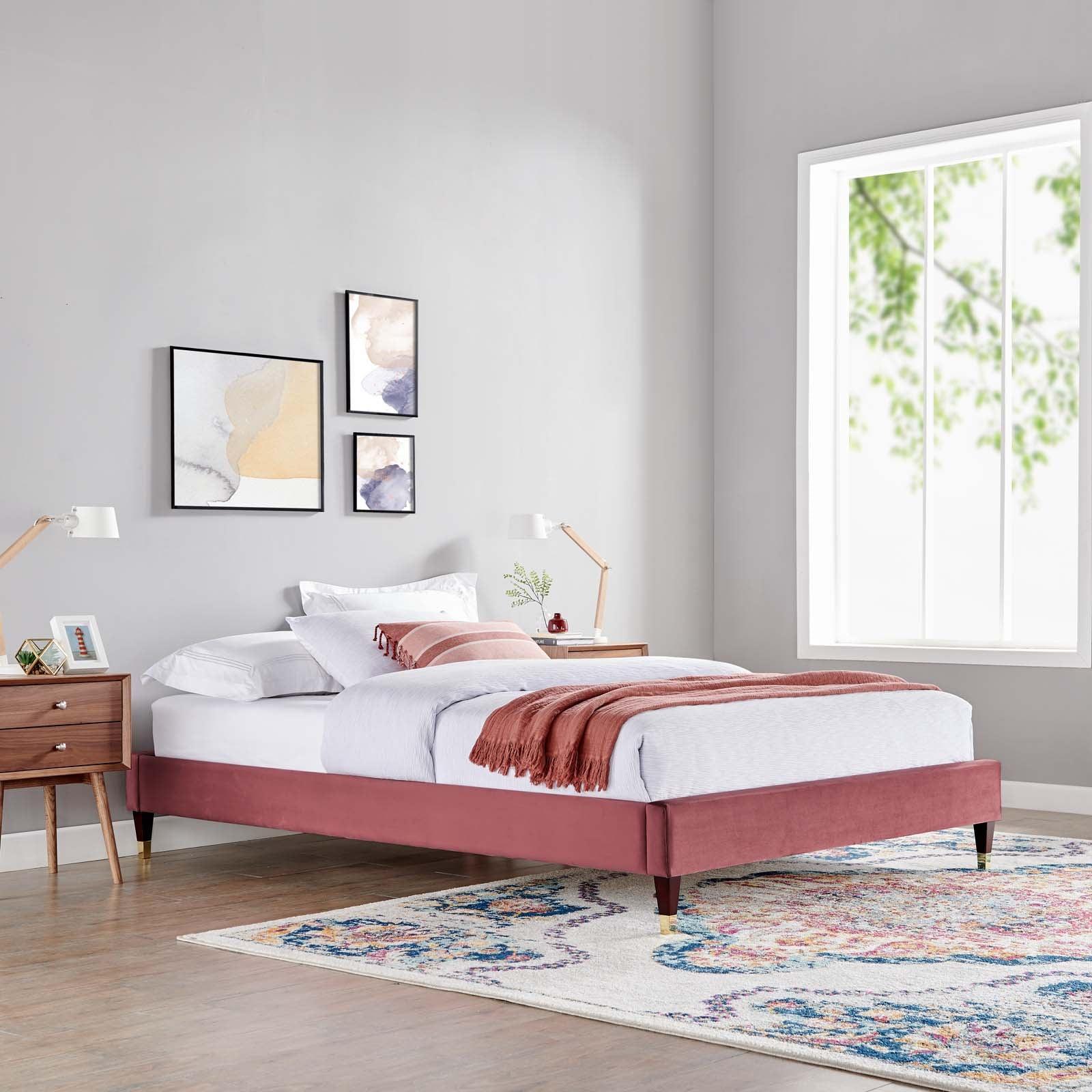 Modway Harlow Twin Performance Velvet Platform Bed Frame FredCo