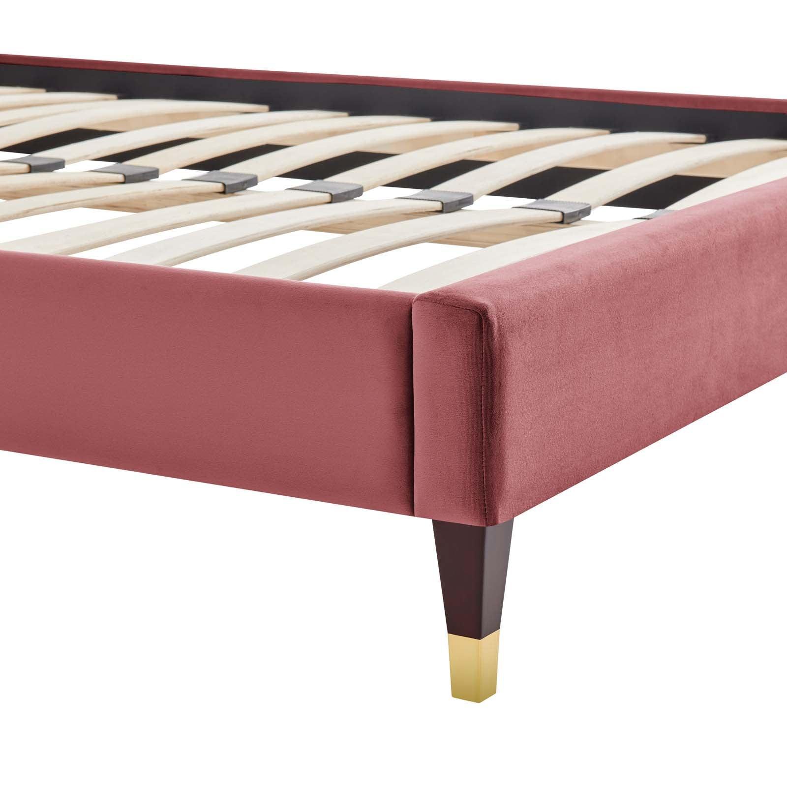 Modway Harlow Twin Performance Velvet Platform Bed Frame FredCo