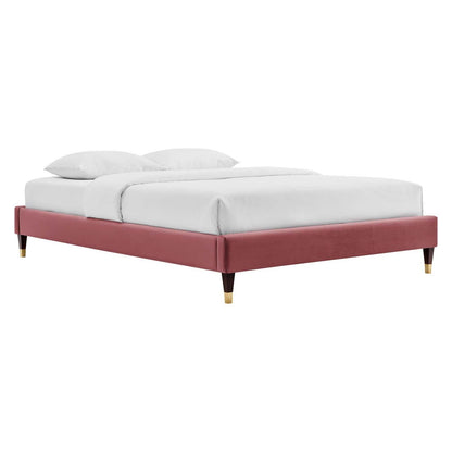 Modway Harlow Twin Performance Velvet Platform Bed Frame FredCo