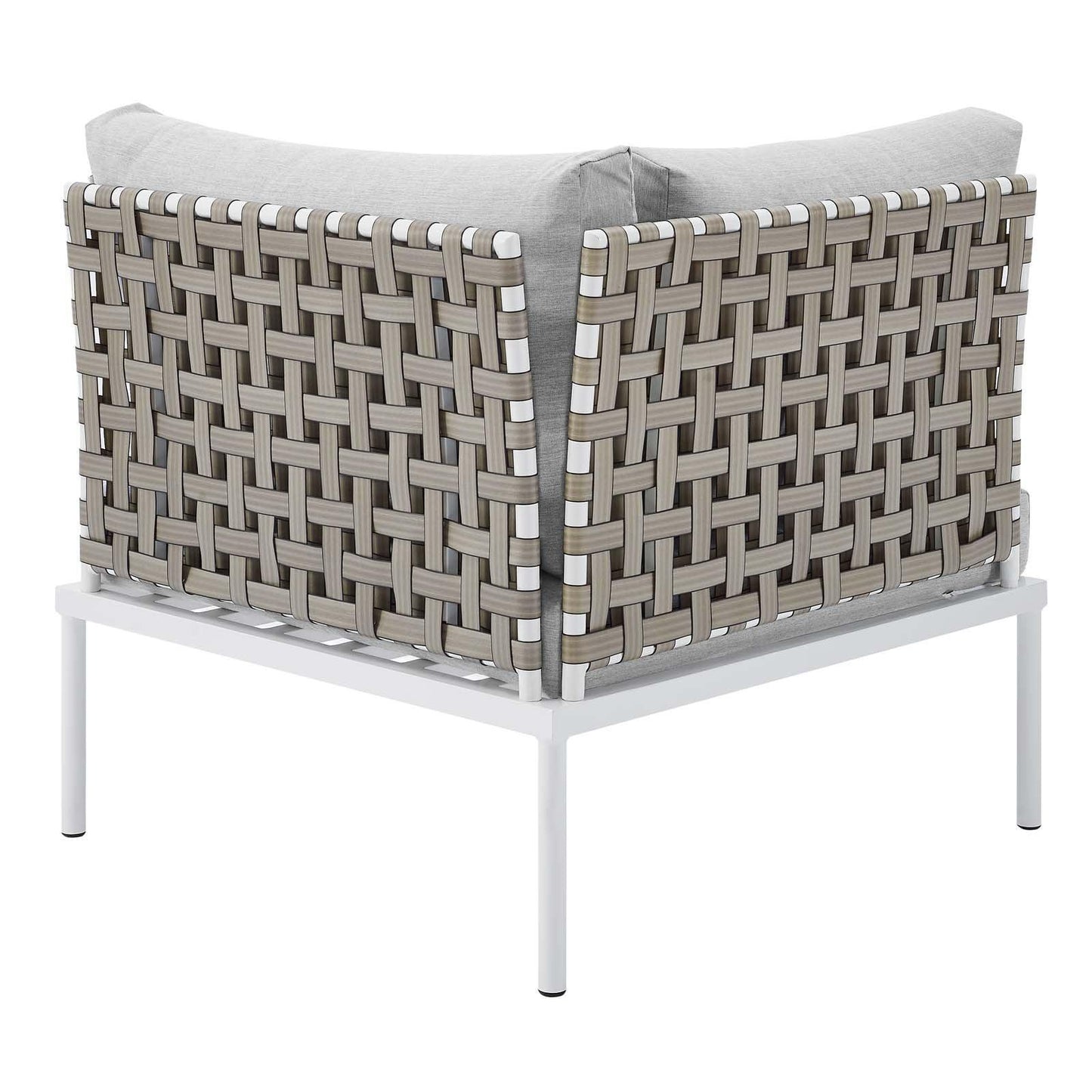 Modway Harmony 10-Piece Sunbrella® Basket Weave Outdoor Patio Aluminum Sectional Sofa Set FredCo