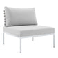 Modway Harmony 10-Piece Sunbrella® Basket Weave Outdoor Patio Aluminum Sectional Sofa Set FredCo