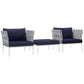 Modway Harmony 3 Piece Outdoor Patio Aluminum Sectional Sofa Set FredCo