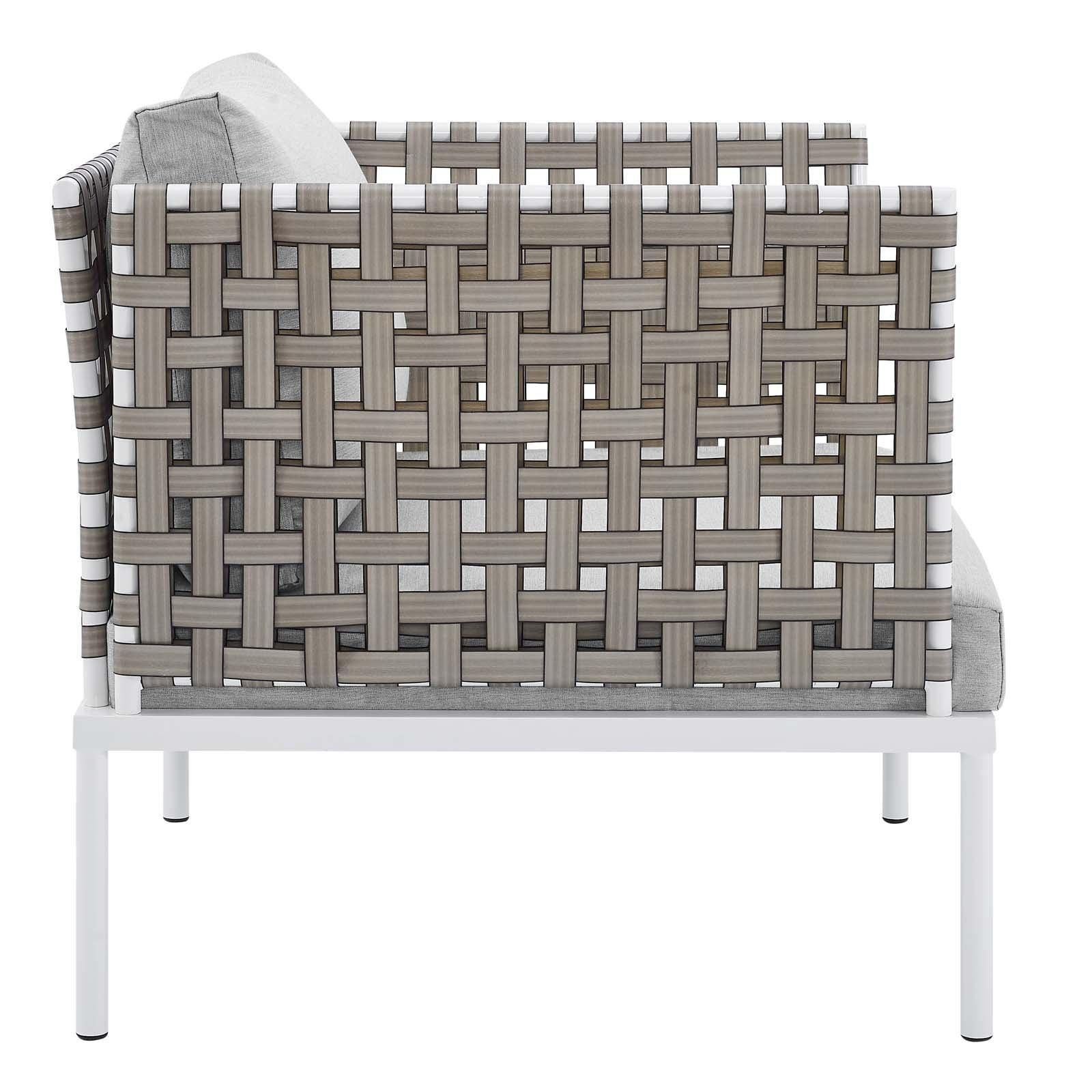 Modway Harmony 3-Piece Sunbrella® Basket Weave Outdoor Patio Aluminum Seating Set FredCo
