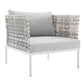 Modway Harmony 3-Piece Sunbrella® Basket Weave Outdoor Patio Aluminum Seating Set FredCo