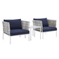 Modway Harmony 3-Piece Sunbrella® Basket Weave Outdoor Patio Aluminum Seating Set FredCo