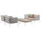 Modway Harmony 5 Piece Outdoor Patio Aluminum Sectional Sofa Set, EEI-2621 FredCo