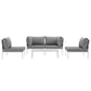 Modway Harmony 5 Piece Outdoor Patio Aluminum Sectional Sofa Set, EEI-2622 FredCo