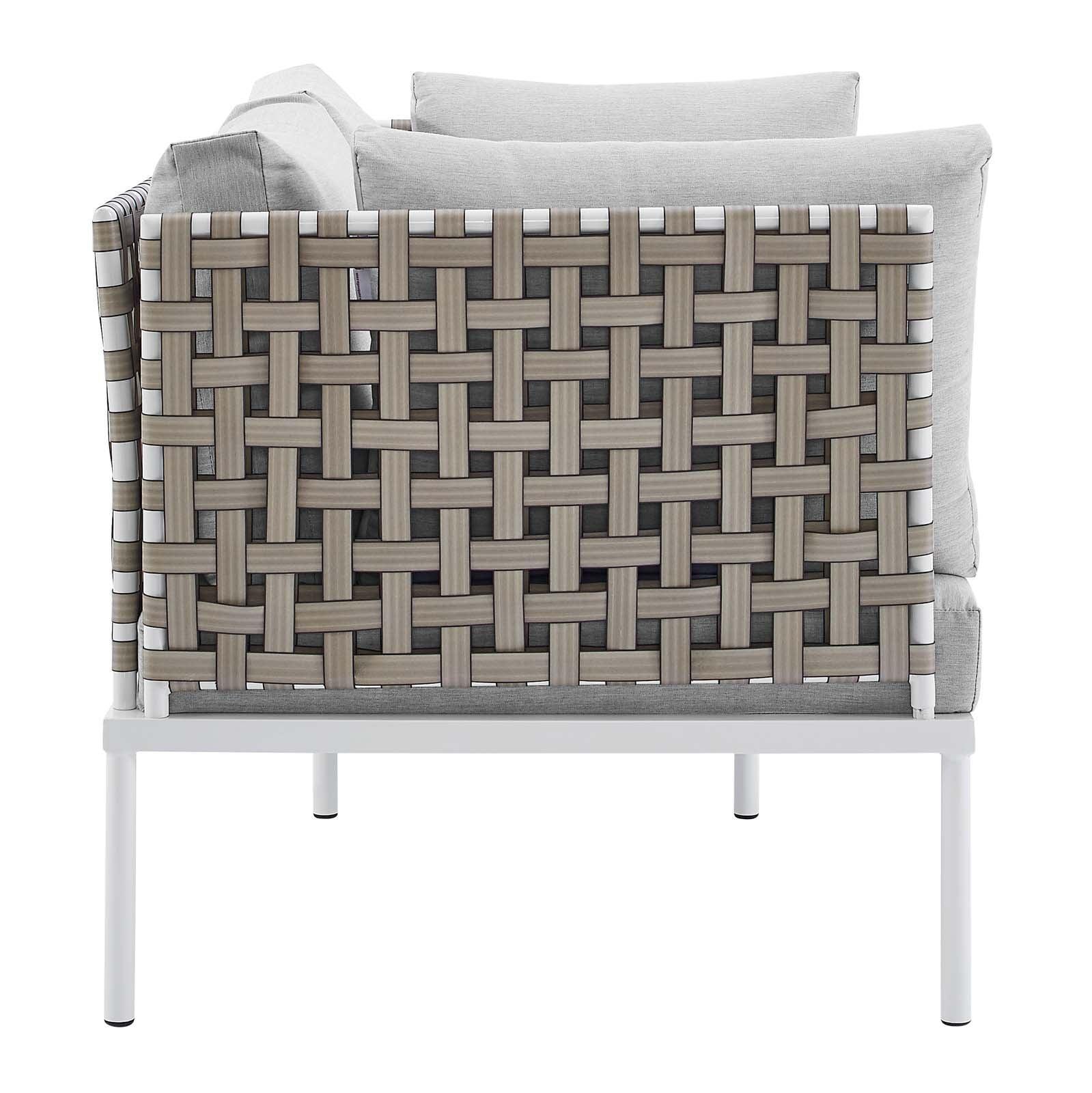 Modway Harmony 5-Piece Sunbrella® Basket Weave Outdoor Patio Aluminum Seating Set FredCo