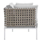 Modway Harmony 5-Piece Sunbrella® Basket Weave Outdoor Patio Aluminum Seating Set FredCo