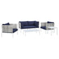 Modway Harmony 5-Piece Sunbrella® Basket Weave Outdoor Patio Aluminum Seating Set FredCo