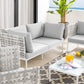Modway Harmony 5-Piece Sunbrella® Basket Weave Outdoor Patio Aluminum Seating Set FredCo