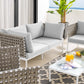 Modway Harmony 5-Piece Sunbrella® Basket Weave Outdoor Patio Aluminum Seating Set FredCo
