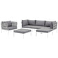 Modway Harmony 6 Piece Outdoor Patio Aluminum Sectional Sofa Set, EEI-2626 FredCo