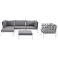 Modway Harmony 6 Piece Outdoor Patio Aluminum Sectional Sofa Set, EEI-2626 FredCo