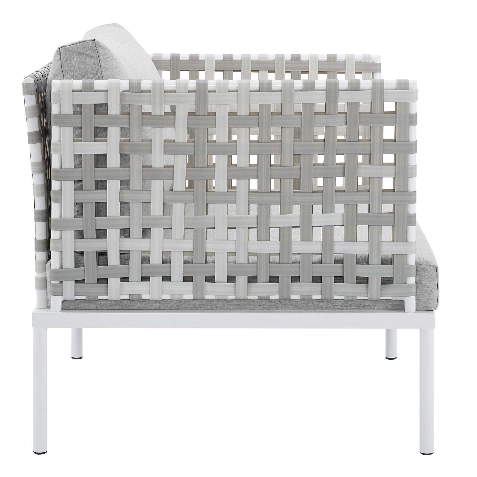 Modway Harmony 6-Piece Sunbrella® Basket Weave Outdoor Patio Aluminum Seating Set FredCo