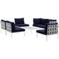 Modway Harmony 7 Piece Outdoor Patio Aluminum Sectional Sofa Set FredCo
