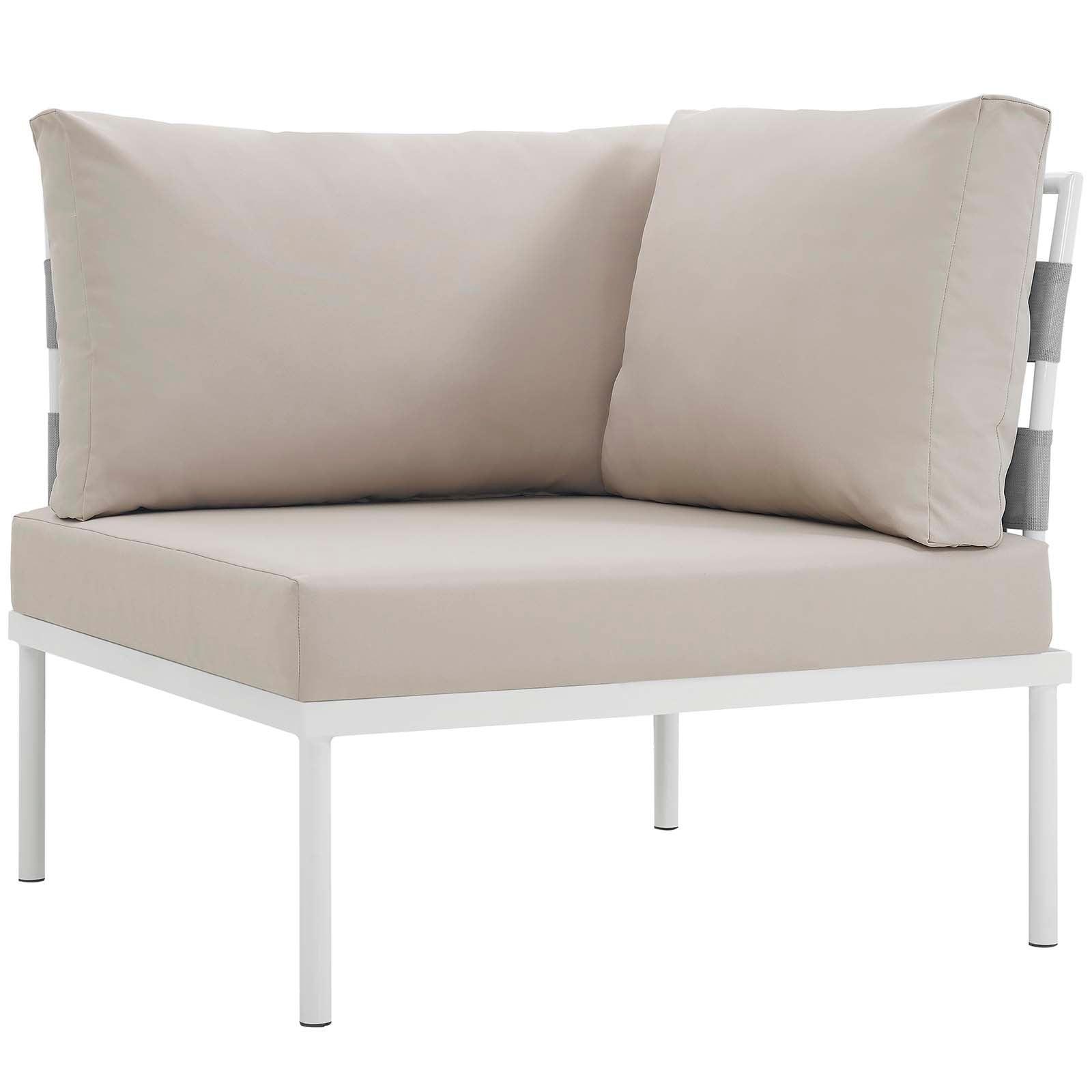Modway Harmony 7 Piece Outdoor Patio Aluminum Sectional Sofa Set FredCo