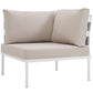 Modway Harmony 7 Piece Outdoor Patio Aluminum Sectional Sofa Set FredCo