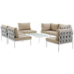 Modway Harmony 7 Piece Outdoor Patio Aluminum Sectional Sofa Set FredCo