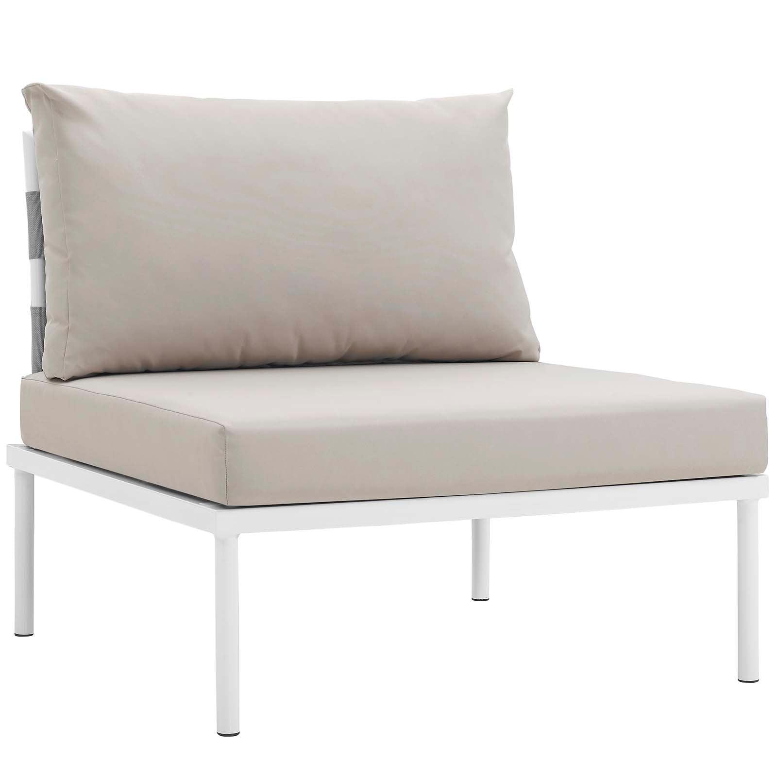 Modway Harmony 7 Piece Outdoor Patio Aluminum Sectional Sofa Set FredCo