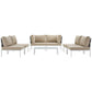 Modway Harmony 7 Piece Outdoor Patio Aluminum Sectional Sofa Set FredCo
