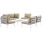 Modway Harmony 7 Piece Outdoor Patio Aluminum Sectional Sofa Set FredCo