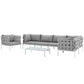 Modway Harmony 7 Piece Outdoor Patio Aluminum Sectional Sofa Set, EEI-2620 FredCo
