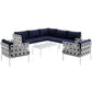 Modway Harmony 8 Piece Outdoor Patio Aluminum Sectional Sofa Set FredCo