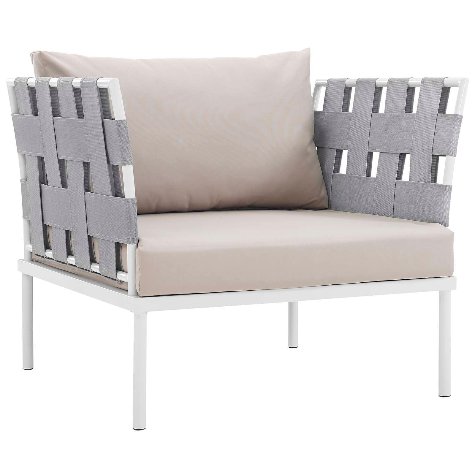 Modway Harmony 8 Piece Outdoor Patio Aluminum Sectional Sofa Set FredCo