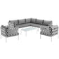 Modway Harmony 8 Piece Outdoor Patio Aluminum Sectional Sofa Set FredCo
