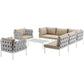 Modway Harmony 8 Piece Outdoor Patio Aluminum Sectional Sofa Set FredCo