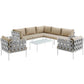 Modway Harmony 8 Piece Outdoor Patio Aluminum Sectional Sofa Set FredCo