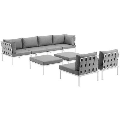 Modway Harmony 8 Piece Outdoor Patio Aluminum Sectional Sofa Set, EEI-2624 FredCo