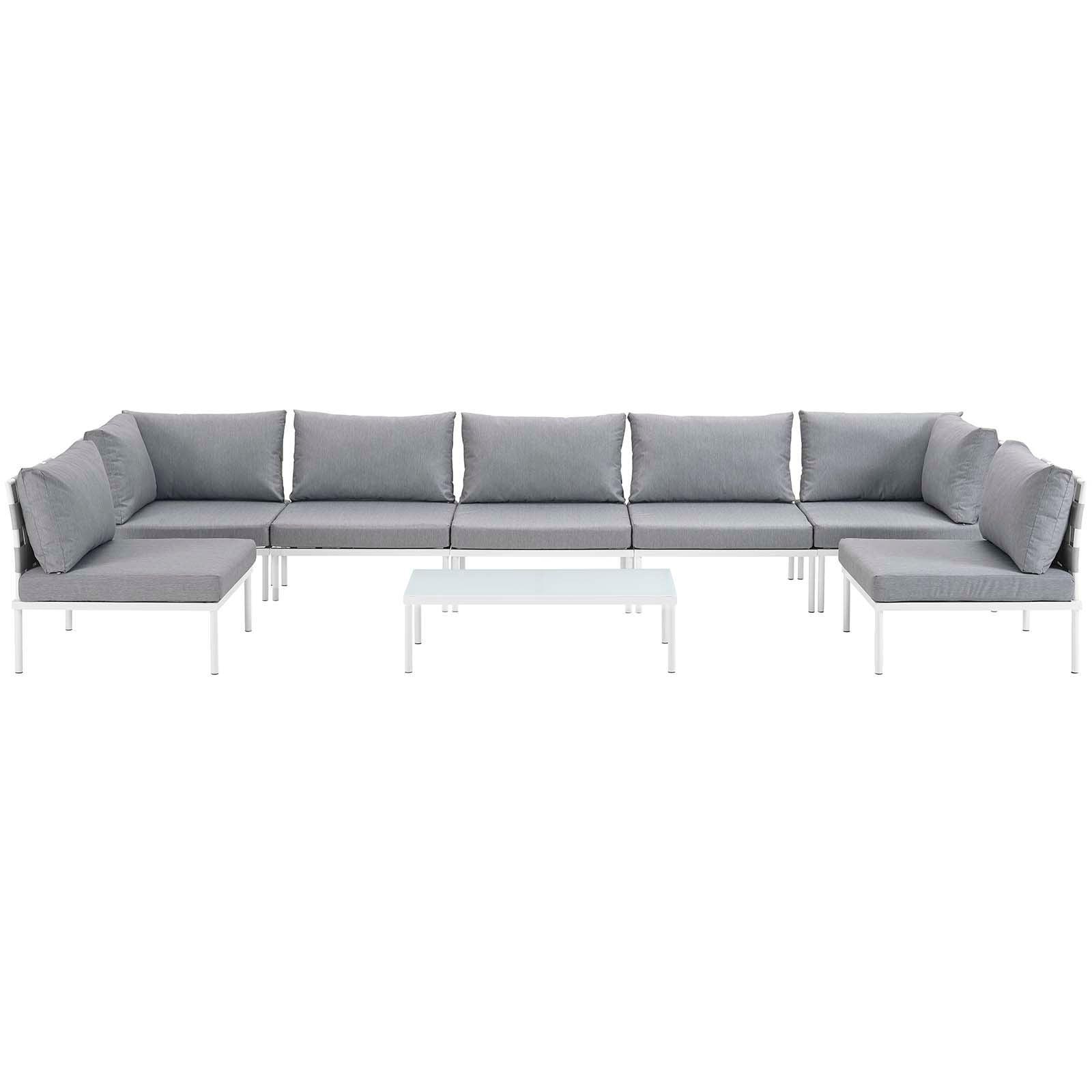 Modway Harmony 8 Piece Outdoor Patio Aluminum Sectional Sofa Set, EEI-2625 FredCo