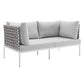Modway Harmony 8-Piece Sunbrella® Basket Weave Outdoor Patio Aluminum Seating Set FredCo