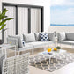 Modway Harmony 8-Piece Sunbrella® Basket Weave Outdoor Patio Aluminum Seating Set FredCo