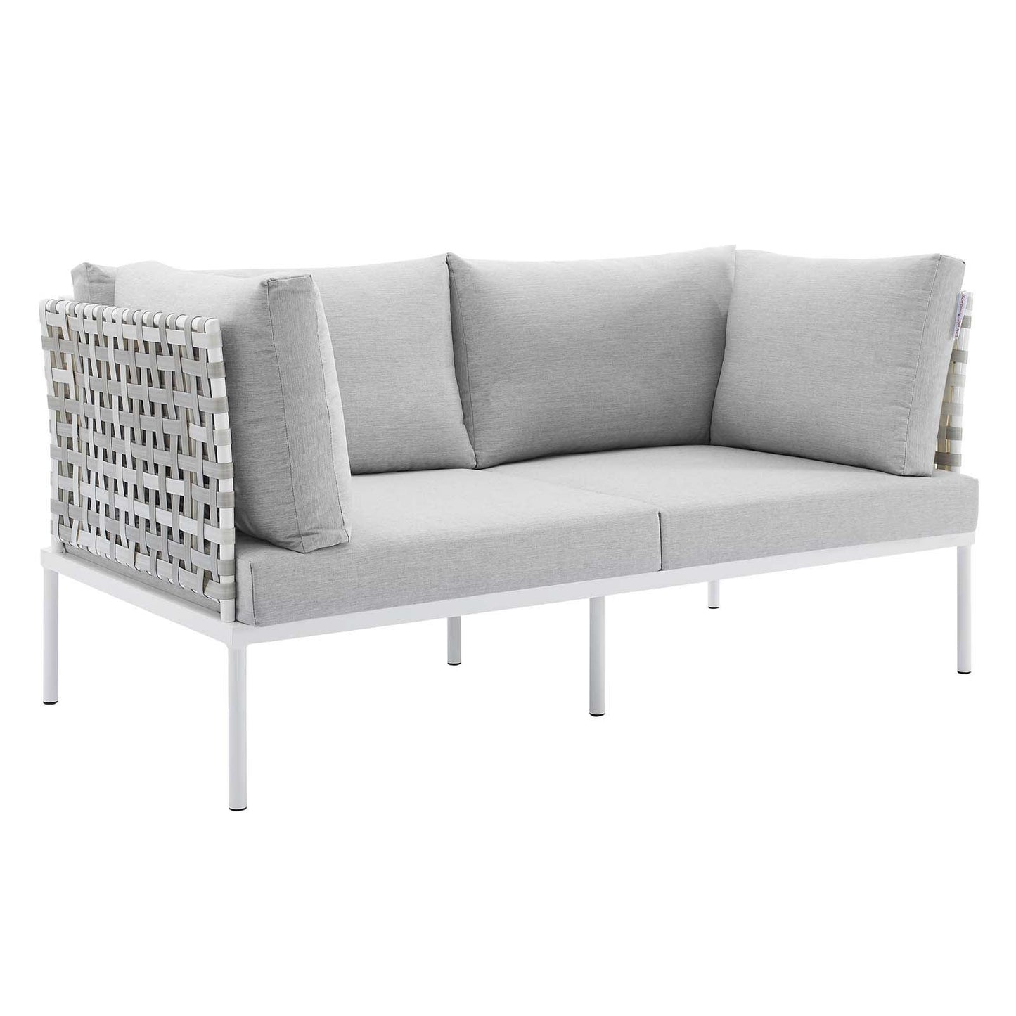 Modway Harmony 8-Piece Sunbrella® Basket Weave Outdoor Patio Aluminum Seating Set FredCo