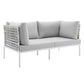 Modway Harmony 8-Piece Sunbrella® Basket Weave Outdoor Patio Aluminum Seating Set FredCo