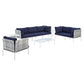 Modway Harmony 8-Piece Sunbrella® Basket Weave Outdoor Patio Aluminum Seating Set FredCo