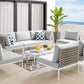 Modway Harmony 8-Piece Sunbrella® Basket Weave Outdoor Patio Aluminum Sectional Sofa Set FredCo