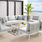 Modway Harmony 8-Piece Sunbrella® Basket Weave Outdoor Patio Aluminum Sectional Sofa Set FredCo