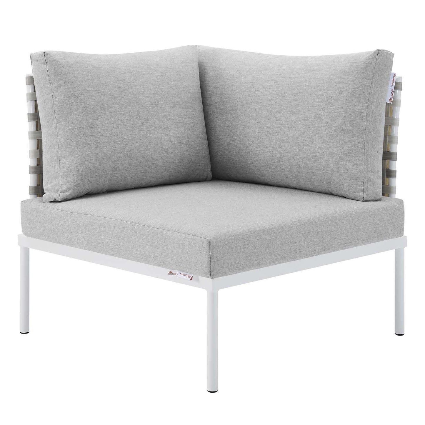 Modway Harmony 8-Piece Sunbrella® Basket Weave Outdoor Patio Aluminum Sectional Sofa Set FredCo