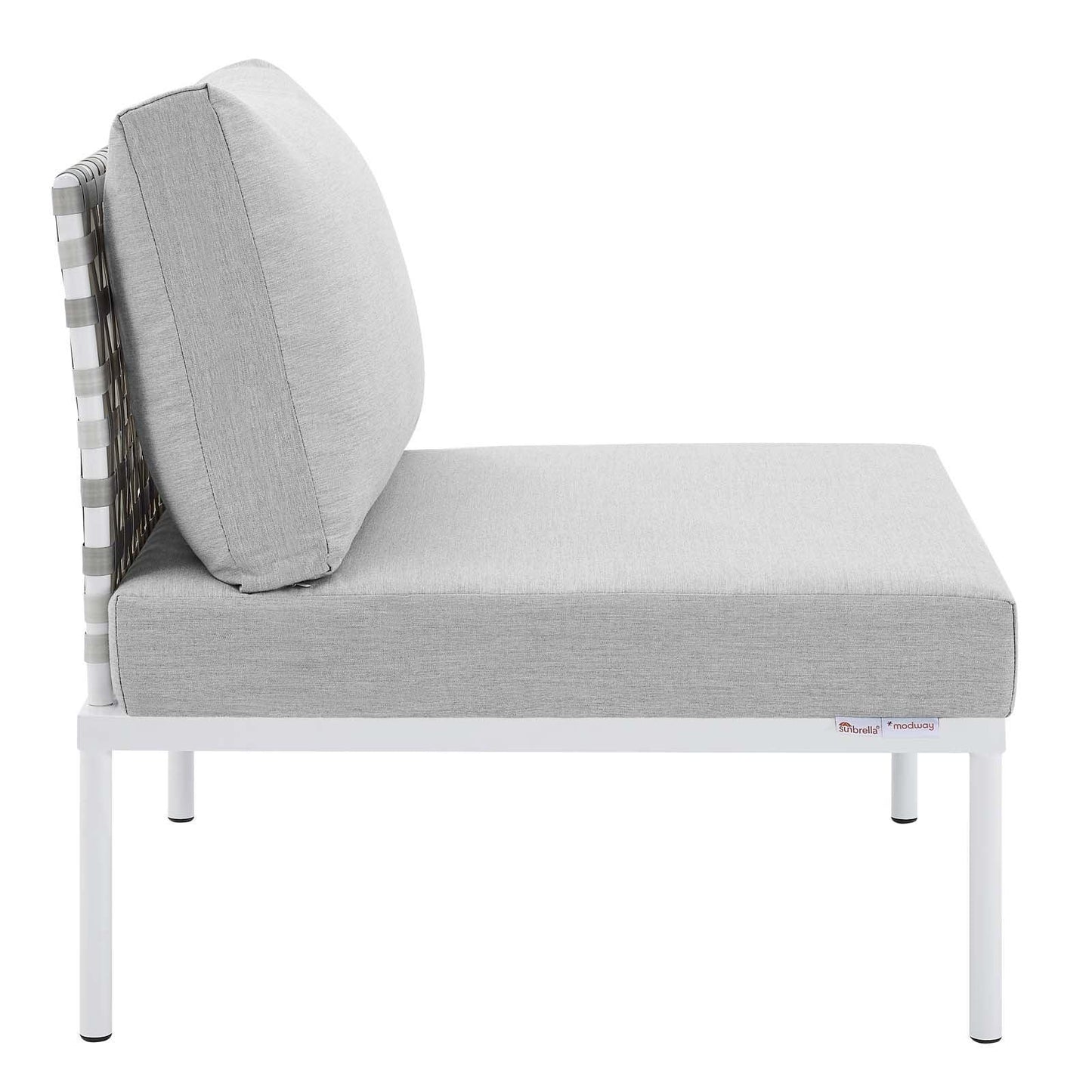 Modway Harmony 8-Piece Sunbrella® Basket Weave Outdoor Patio Aluminum Sectional Sofa Set FredCo