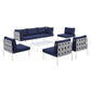 Modway Harmony 8-Piece Sunbrella® Outdoor Patio All Mesh Sectional Sofa Set FredCo