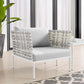 Modway Harmony Sunbrella® Basket Weave Outdoor Patio Aluminum Armchair FredCo