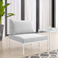 Modway Harmony Sunbrella® Basket Weave Outdoor Patio Aluminum Armless Chair FredCo