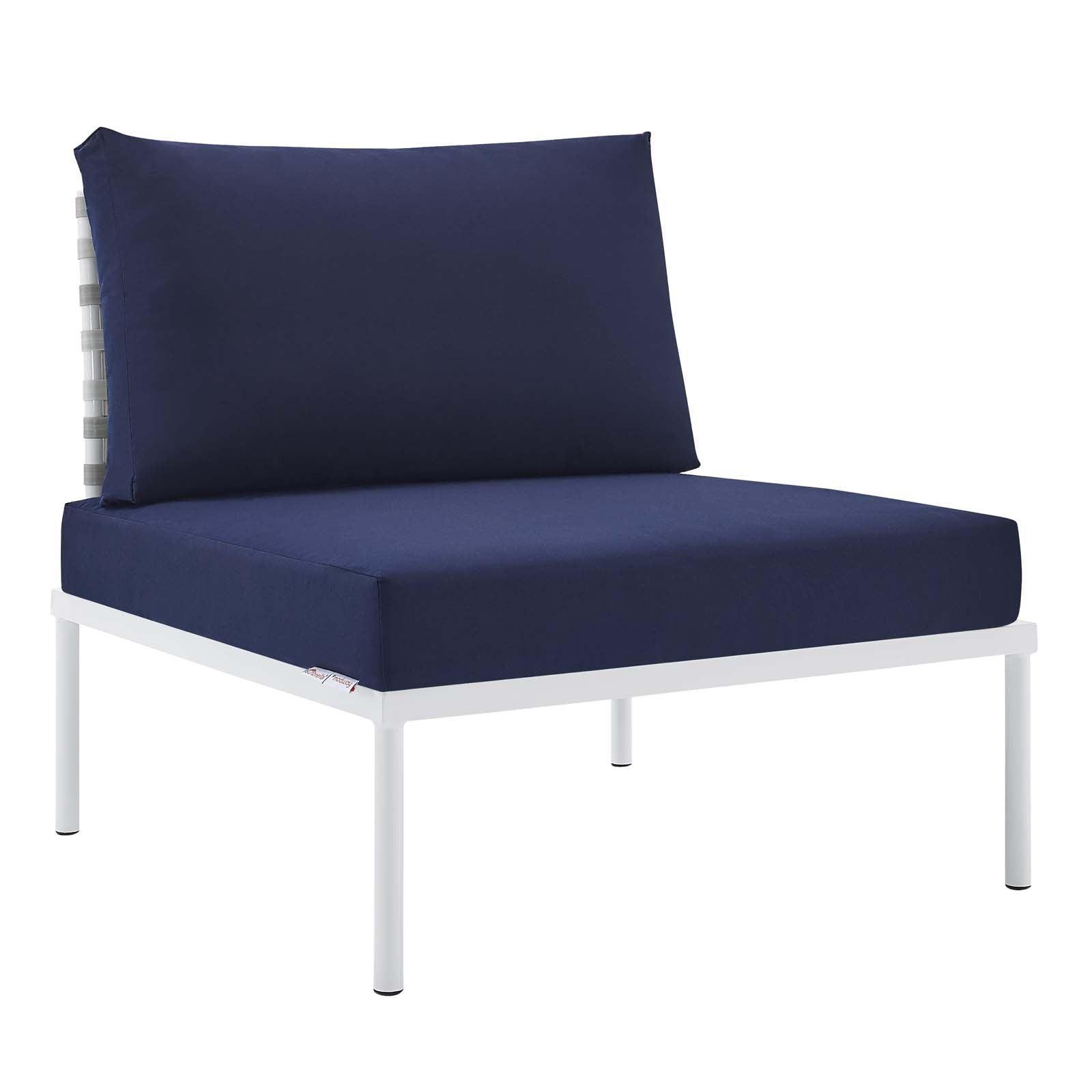 Modway Harmony Sunbrella® Basket Weave Outdoor Patio Aluminum Armless Chair FredCo